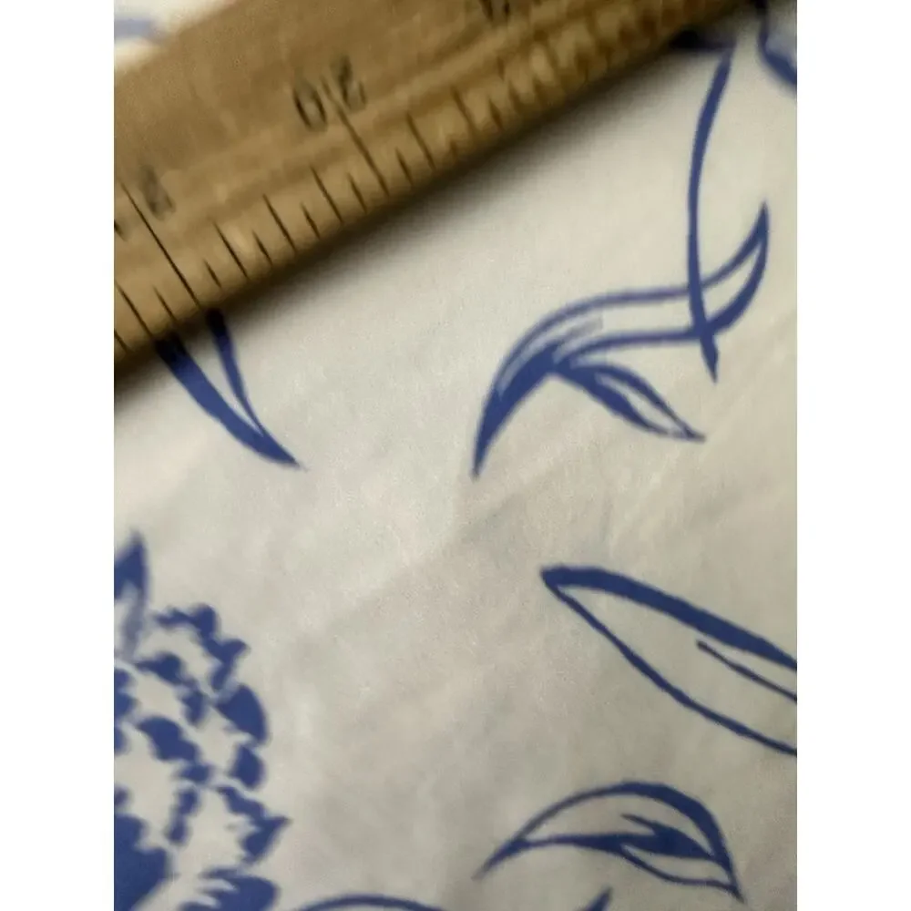 Ralph Lauren White Short Sleeve Polo Top with Blue Floral Print